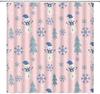 Christmas Shower Curtain Retro Farmhouse Rustic Horse Xmas Tree Winter Near Year Fabric Decorative Bathroom Curtains With Hooks