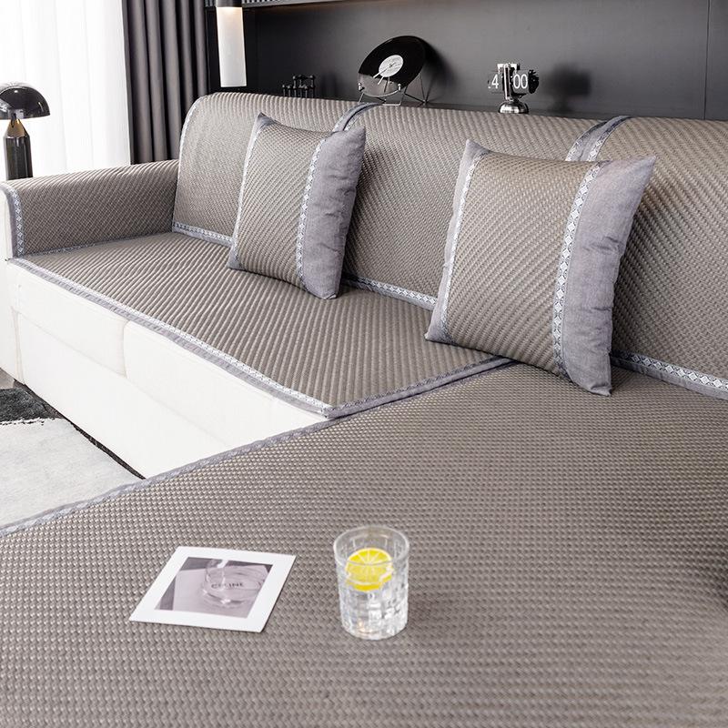 

Коврик из ротанга, летняя подушка для дивана, простая современная однотонная серая подушка для сиденья дивана для лета, нескользящий чехол для дивана из ледяного шелка, чехол 80*210cm