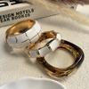 3 Styles Vintage Enamel Drop Oil Irregular Wave Acrylic Bracelet for Women Boho Geometric Stackable Wide Cuff Bracelets Jewelry