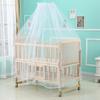 Areden Wooden Infant Bed Durable Baby Easy Adjustable Fall Simple and Stylish Suitable for Newborns and Babies of Various Compact Mosquito Wood Color