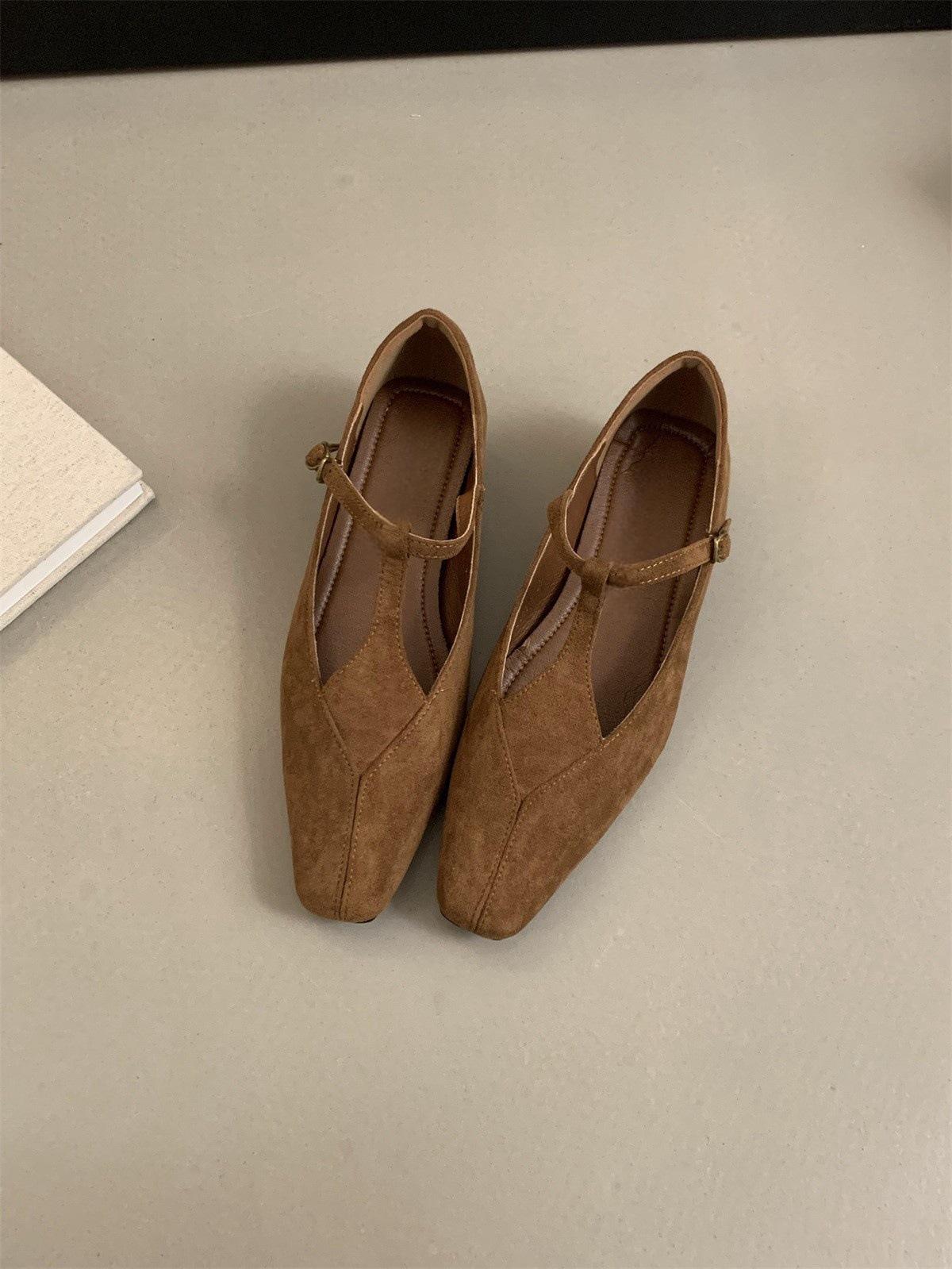 

Красные замшевые туфли с квадратной головкой женские весенне-осенние новые вечерние легкие темпераментные туфли Мэри Джейн для поездок на работу на толстом каблуке 40