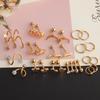 Stainless steel minimalist men's and women's ear stud piercing jewelry set with ear bar studs