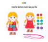 Montessori Wooden Lacing Game: Sewing Buttons for Early Education & Intellectual Development In Children