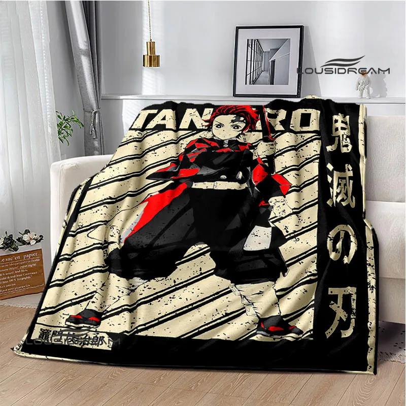 Demon Slayer s potiskem Dětská teplá deka Flanel Měkká a pohodlná deka na piknik Dárek k narozeninám