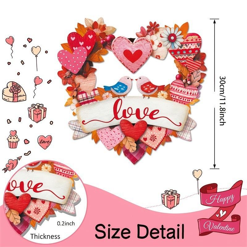 Cross-border explosion Valentine s Day heart-shaped house number pink heart-shaped wooden wall decoration wooden pendant love pendant