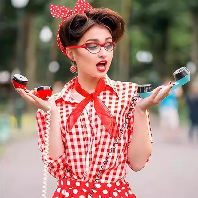 Comfortable Roleplay Essentials Kit With 1950s Inspired Hair Accessory Earrings And Decorative Eyewear