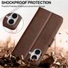 LC.IMEEKE For iPhone 17 Case Calf Texture PU Leather Stand Wallet Phone Cover
