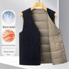 2025 Autumn/Winter Men's Corduroy V-neck Down Vest - Warm Vest for Middle-aged & Elderly