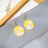 Fun Cartoon Asymmetrical Oil Drop Earrings, Guochao Panda Animal Fruit Earrings, Cute Mushroom Leaf Earrings