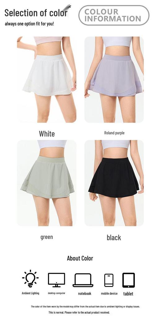 Cross-Border Women's High-Waisted Quick-Dry Sports Skort for Yoga, Fitness, Running, and Dance