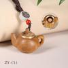 Green Sandalwood Teapot Pendant Keychain for Bags & Cars - Unisex Accessory