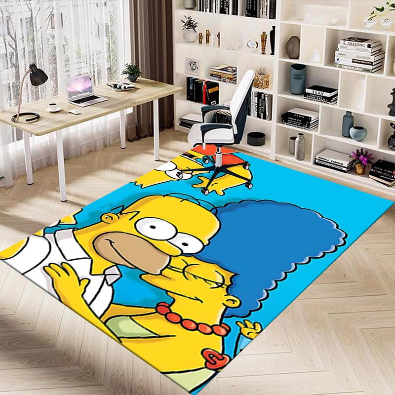 1pc Simpsons Family Portrait Carpet for Playroom Bedroom Living Room Sofa Home Decor,kids Game Area Rug Non-slip Floor Mat Y729101