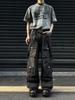 2024 Unisex American Retro Yellow Multi-Pocket Workwear Jeans - Loose Straight Hip-Hop Style