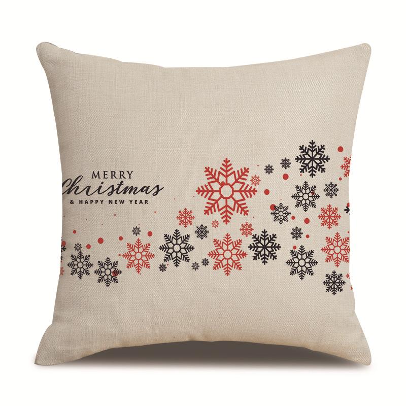 Christmas Single-sided Pillowcase Living Room Linen Car Pillowcase Sofa Pillowcase Bedside Cushion Cover