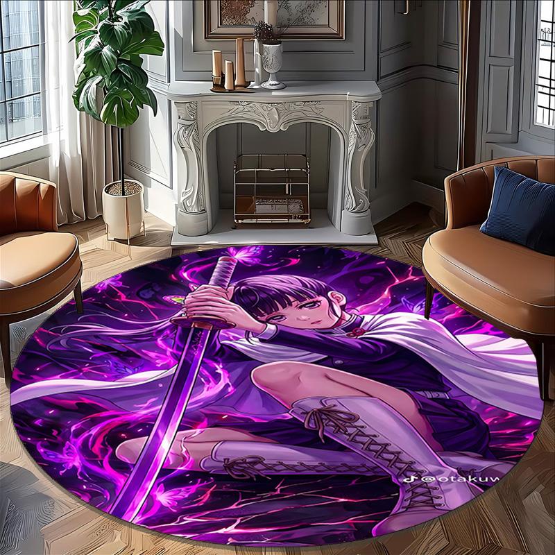 1pc Tsuyuri Kanawo Carpet, Round Rug, Comfortable, Suitable for Entryways, Living Rooms, Office, And Bedrooms, Christmas Decoration