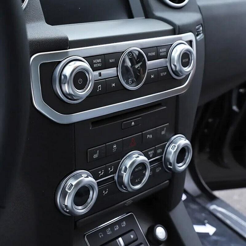 5x Console Volume Radio AC Knobs Switch Button Cover for For Discovery 4 LR4 LR2