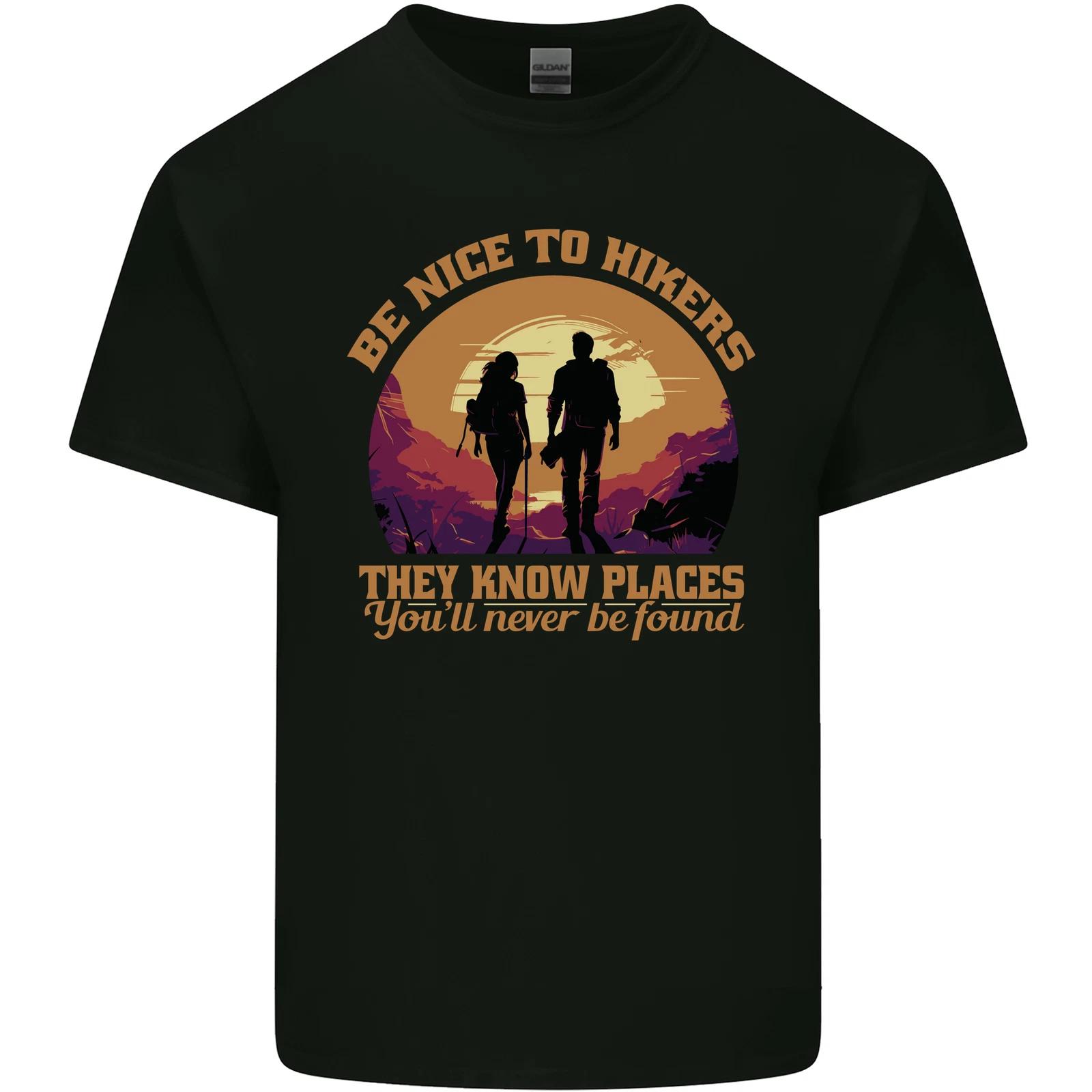 Be Nice to Hikers Funny Hiking Mountains Kids T-Shirt Childrens 2XL
