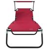 Folding Sun Lounger Red 190 x 57 x 81 cm Oxford Fabric