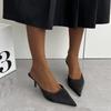 Mode 2025 Übergröße Damen Schuhe Geschlossene Zehen Damen Hausschuhe Mode Kleiderhausschuhe Damen Einfarbig Spitz Zehen Dünne Absätze Damen Sandale