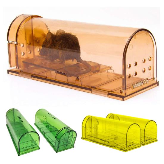2 Adet Şeffaf Tekrar Kullanılabilir Fare Tuzağı Kemirgen Fareler Canlı Yakalayıcı Küçük Hayvanlar Kafesi