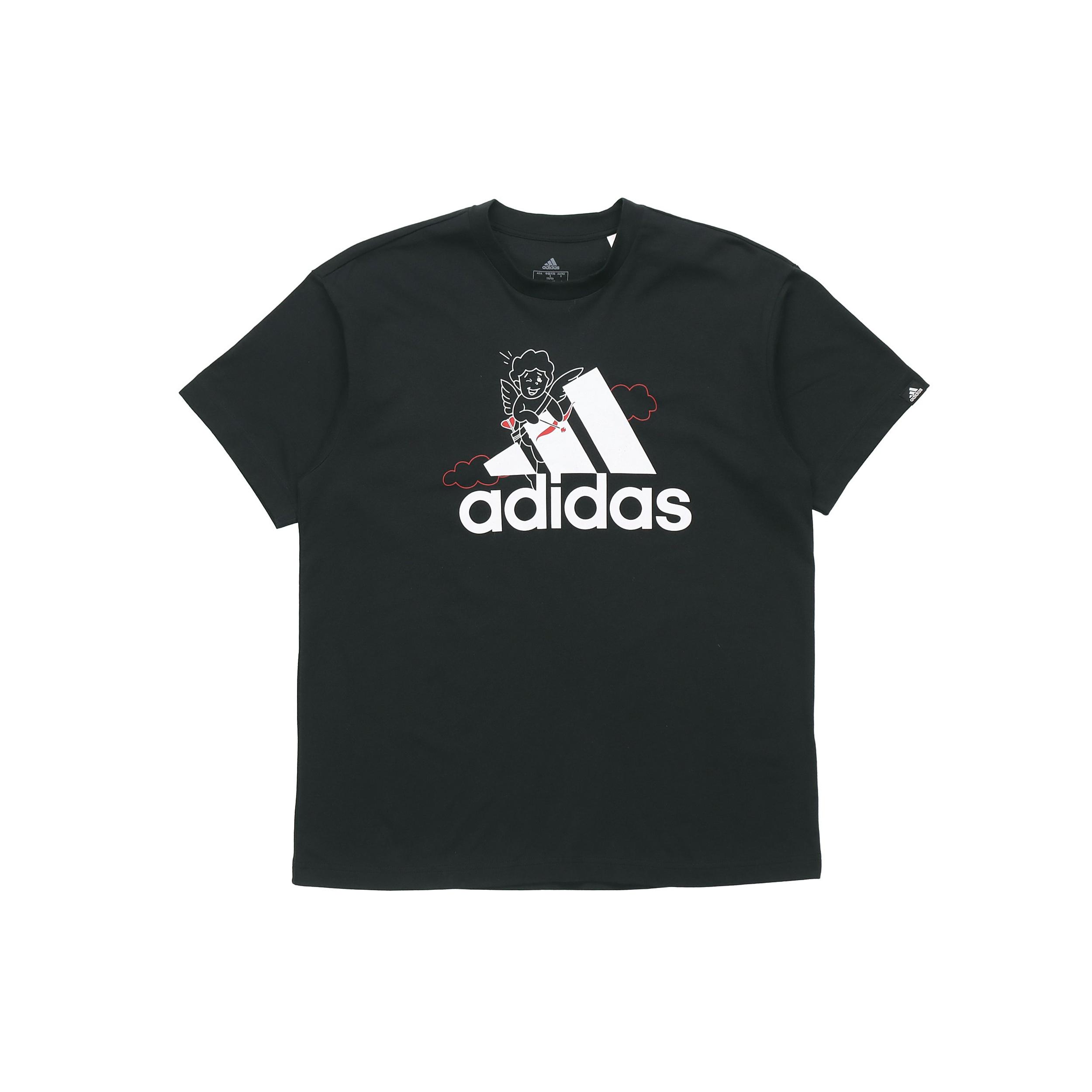 adidas U Vday T Athleisure Casual Sports Printing Pattern Short Sleeve Couple Style Black Unisex GV2911 XL