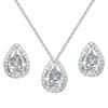 Rose Gold Yellow Gold Rhodium Silver Yellow Gold Plated Teardrop Pendant Necklace Earring Set Cubic Zirconia CZ Weddings Parties
