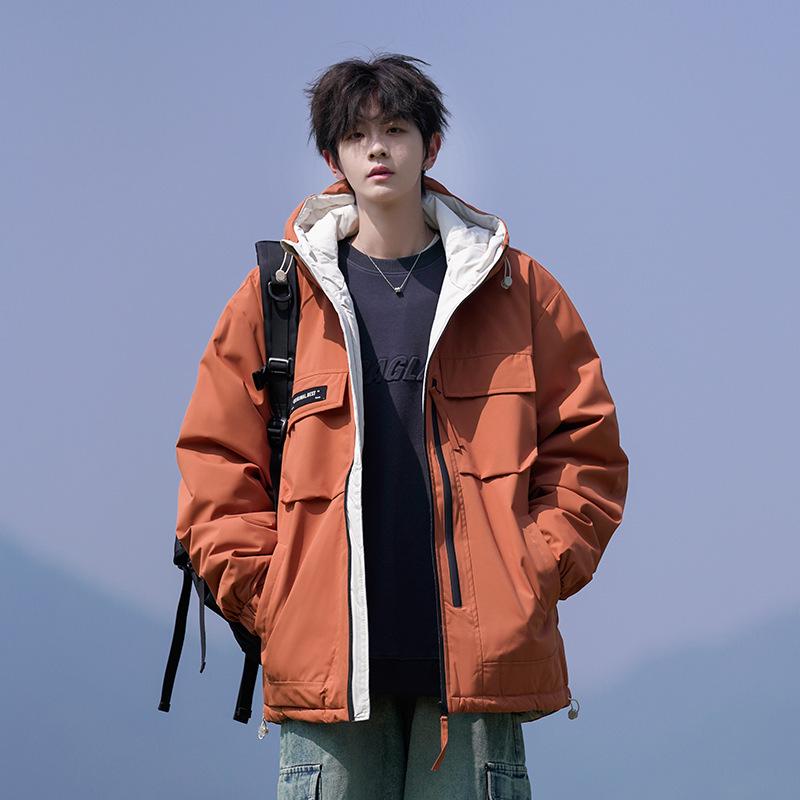 

Мужская зимняя куртка пуховик большого размера - Свободная, модная, теплая куртка из пуха белой утки для высоких и крупных 9XL оранжевый