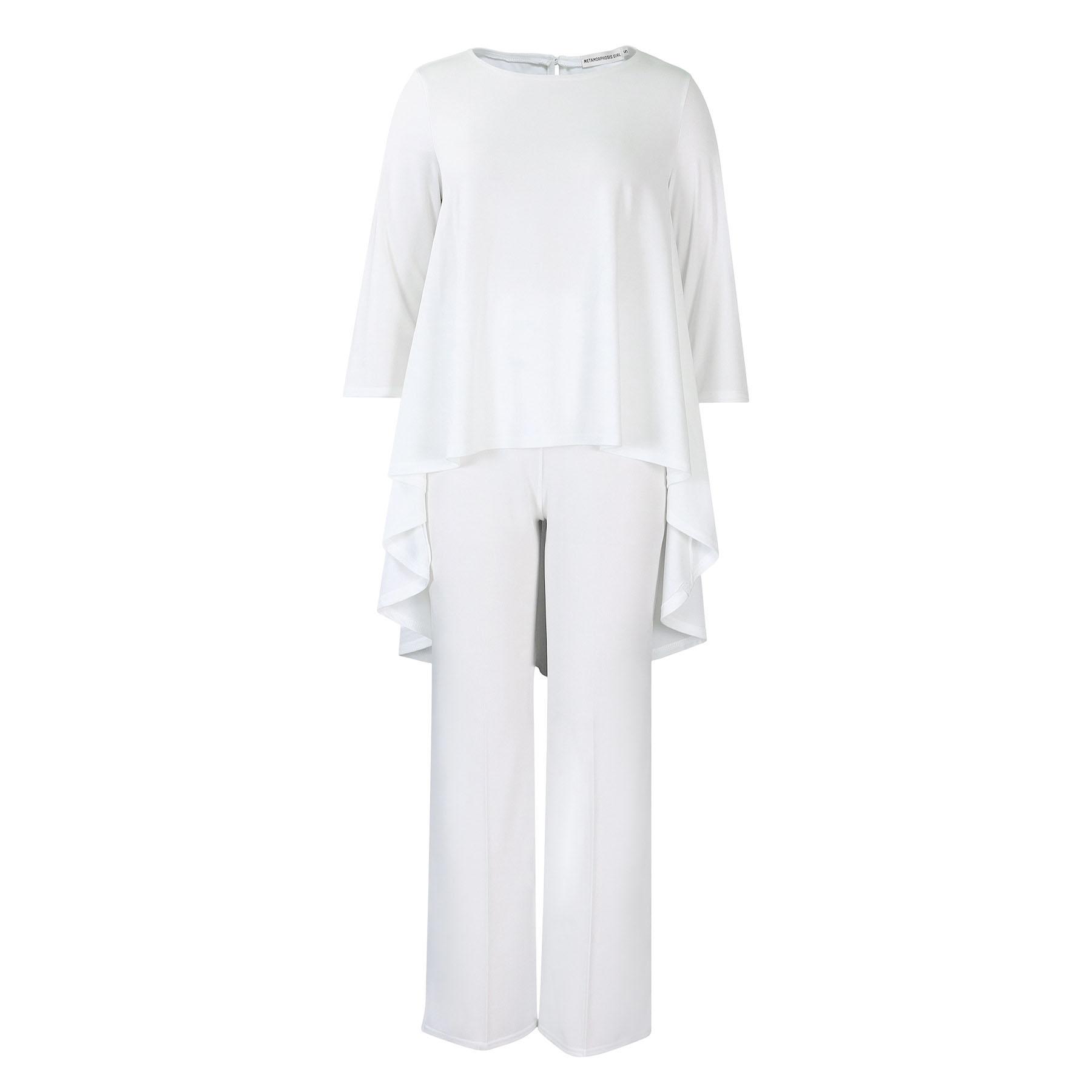 

Women 2 Pieces Pants Sets Solid Blouse & Long Trousers Fashion African Ladies Outfits Matching Pants Sets Clothes XS