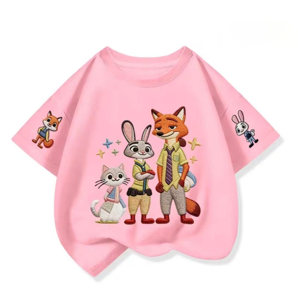 Crazy Animal Cartoon Pattern Short-Sleeved T-Shirt -Popular Children's Shirt