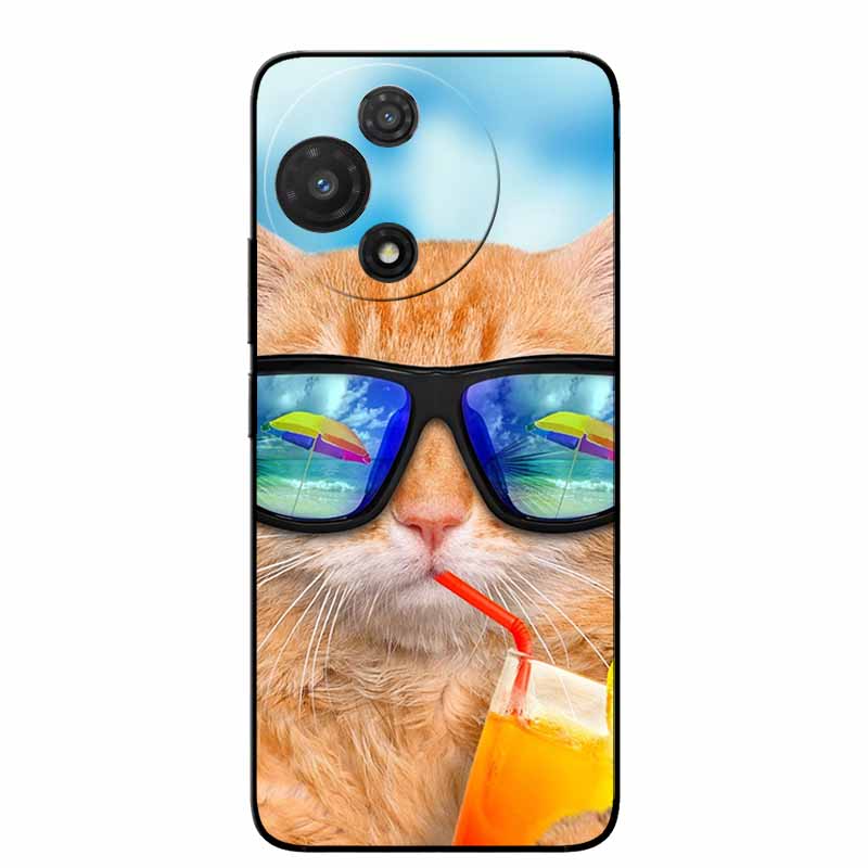 For TCL 60R 5G Case T519H Fashion Protective Silicone Back Cover Cases For TCL 60 R Animal Black Phone Funda TCL 60R T519H Coque