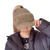 New Autumn Winter Hats for Women Warm Rabbit Blend Knitted Hat Outdoor Sport Empty Top Earflaps Ponytail Hat Baseball Caps
