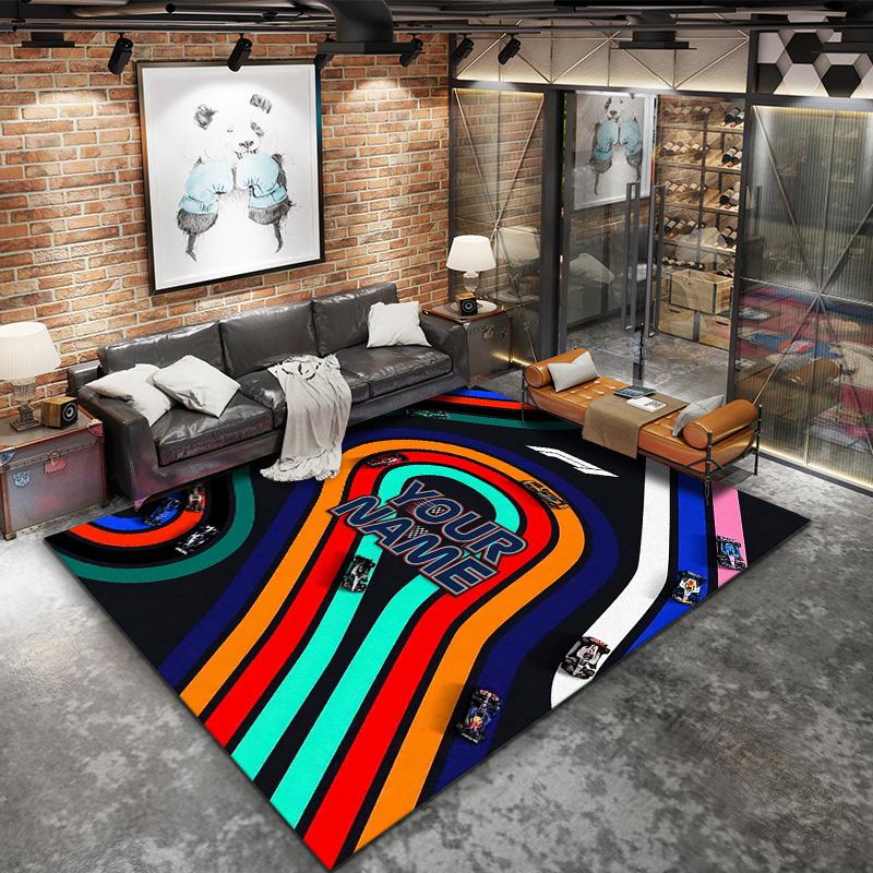 F1 Gear Custom Name Carpet Rug For Living Room Bedroom Home Sofa Decoration Kids Play Nonslip Floor Mat