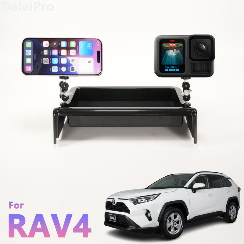 Voor Toyota RAV4 XA50 2020-2024 2025 Auto Multifunctionele Opbergbox Dubbele Telefoonhouders Magnetische Magsafe Draadloze Oplader Stand