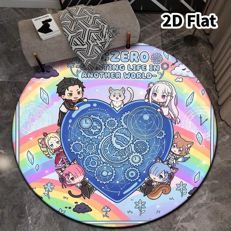 Re Zero Round Area Rug Carpet Rug For Living Room Bedroom Sofa Playroom Decor Nonslip Floor Mat