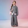 ASK JUNIOR Girls' Two-Piece Set: Lapel Jacket and Wide-Leg Culottes