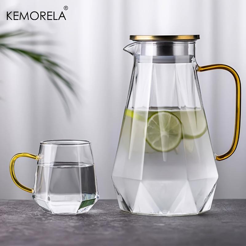 1PCS Diamond Texture Glass Teapot Set Hot Cold Water Kettle Water Jug Transparent Coffee Pot Home Water Carafe Glass Pitcher