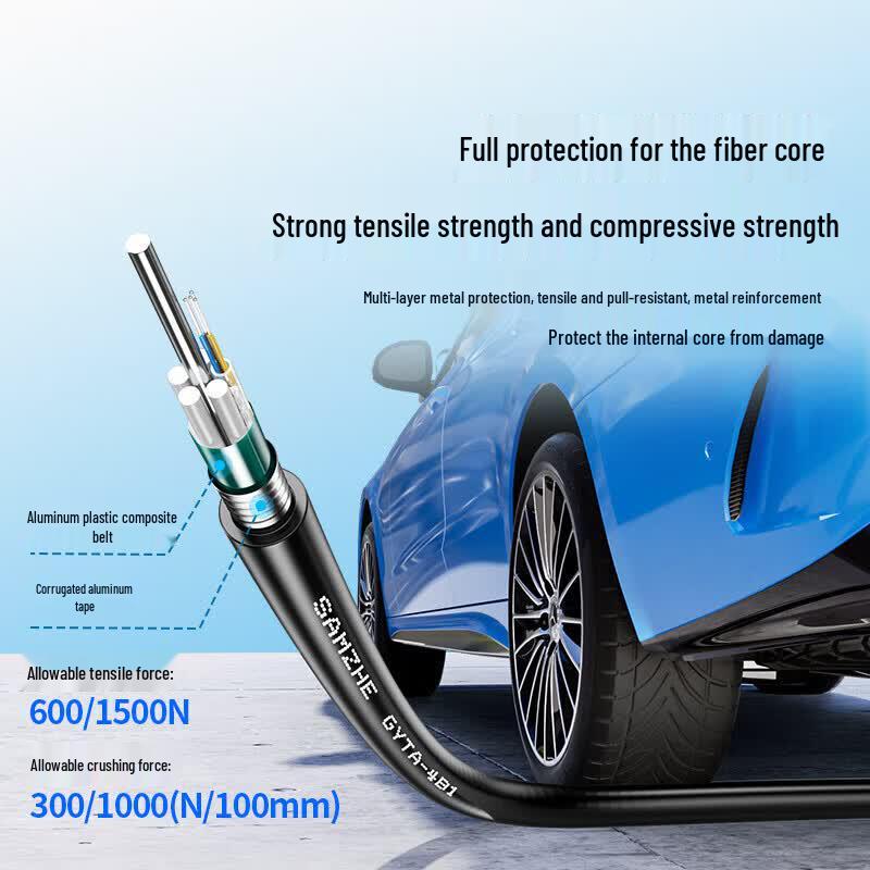 SAMZHE GYTA 4-Core Armored Outdoor Single-Mode Fiber Optic Cable