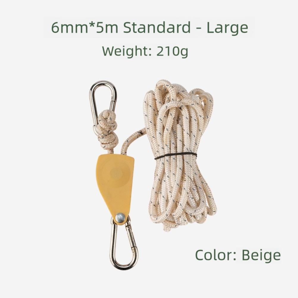 5M Length Adjustable Lanyard Pulley Hook Tent Fastener