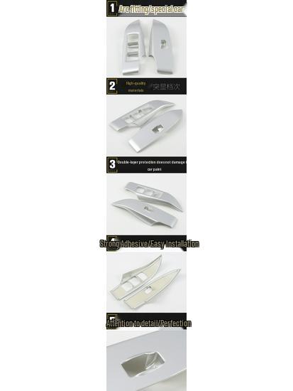 17 GM8 Garniture d'interrupteur de fenêtre de porte avant: Cadre décoratif pour levier d'accoudoir