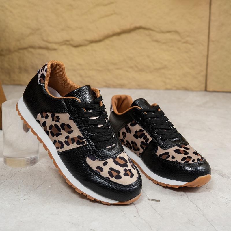 Fashion Autumn New Casual Sports Shoes Women's Fashion Round Head Splicing Front Lacing Soft Sole Non-slip Low Top Shoes