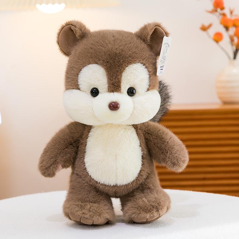 Forest Baby Elephant Plush Toy Children Sleeping Striped Cat Throw Pillow Squirrel Doll Birthday Gift