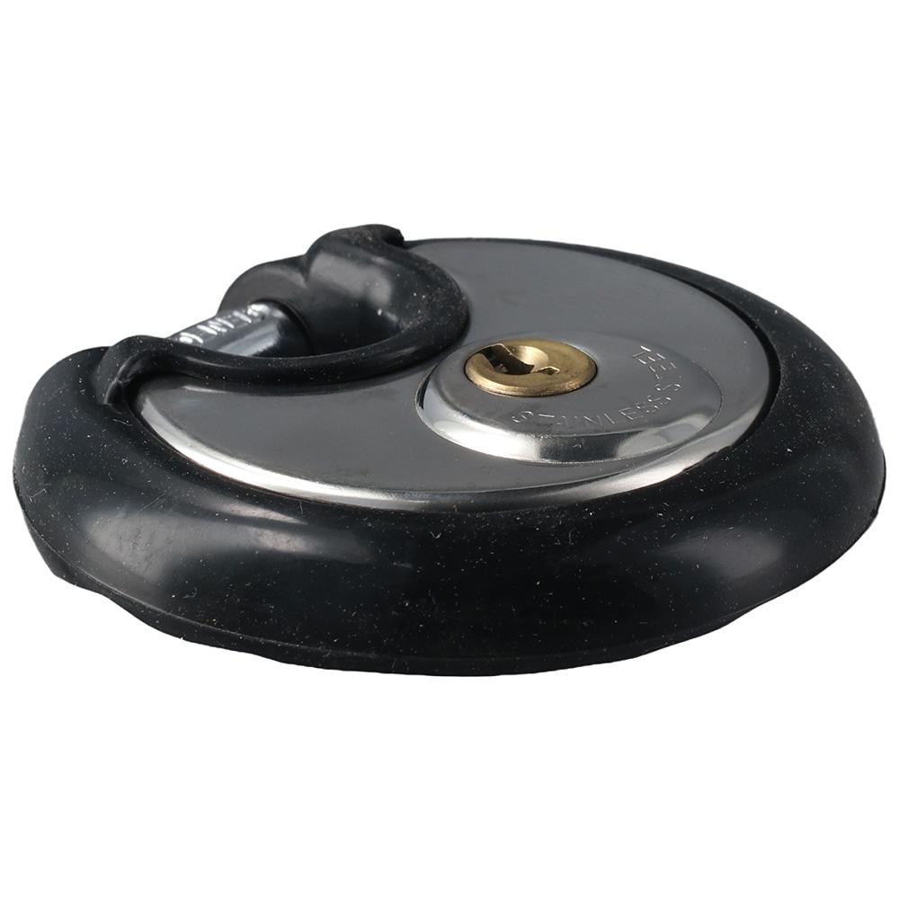 Stainless Steel Discus Lock 3/8 Inch Shackle Storage Lock for Warehouse, Garage and Outdoors