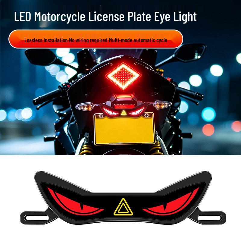 Devil's Eye Universal Motorcycle License Plate Light – Anti-Tailgating Dynamic Expression
