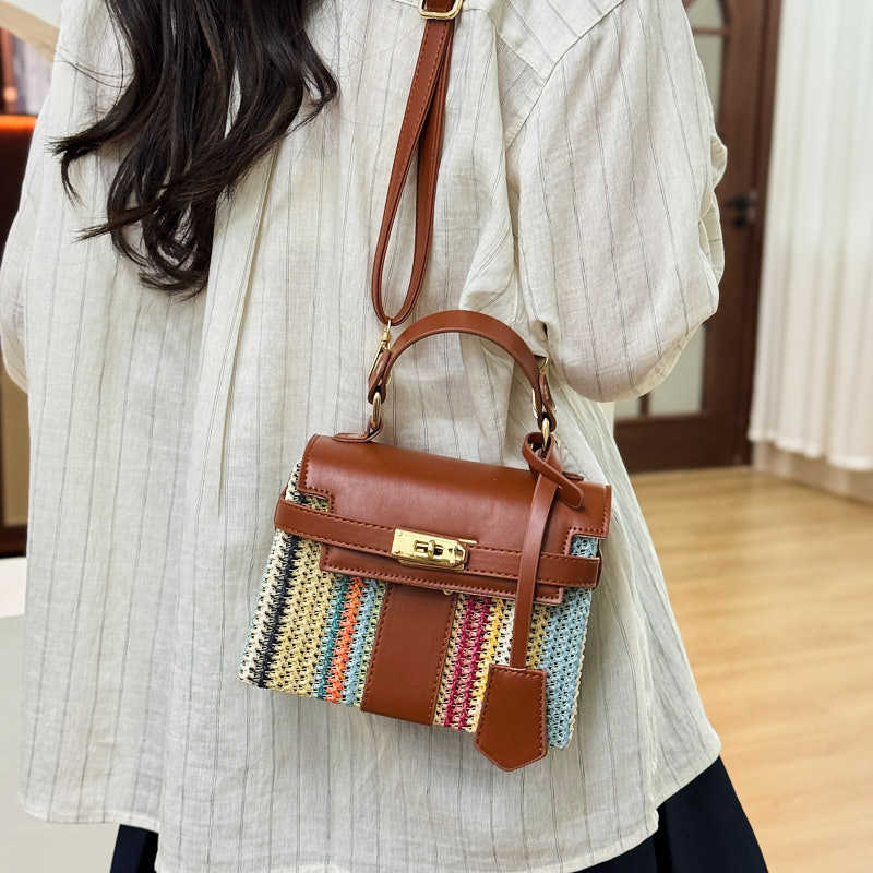 Beliebte Mode Strohtasche Damen, neu trendig lässig, eine Schulter Umhängetasche