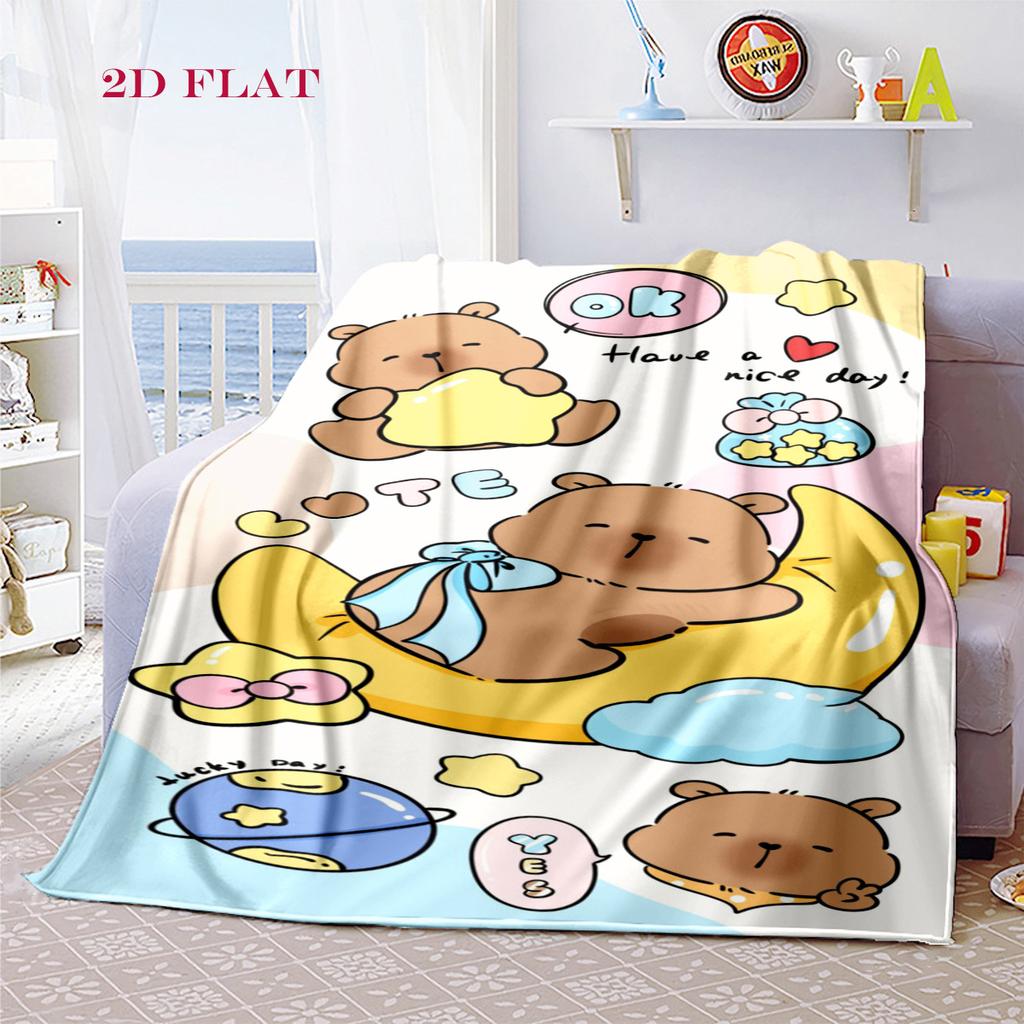 Capybara Companions Blanket Suitable for All Seasons Soft and Comfortable Digital Printing Sheet Nap Blanket