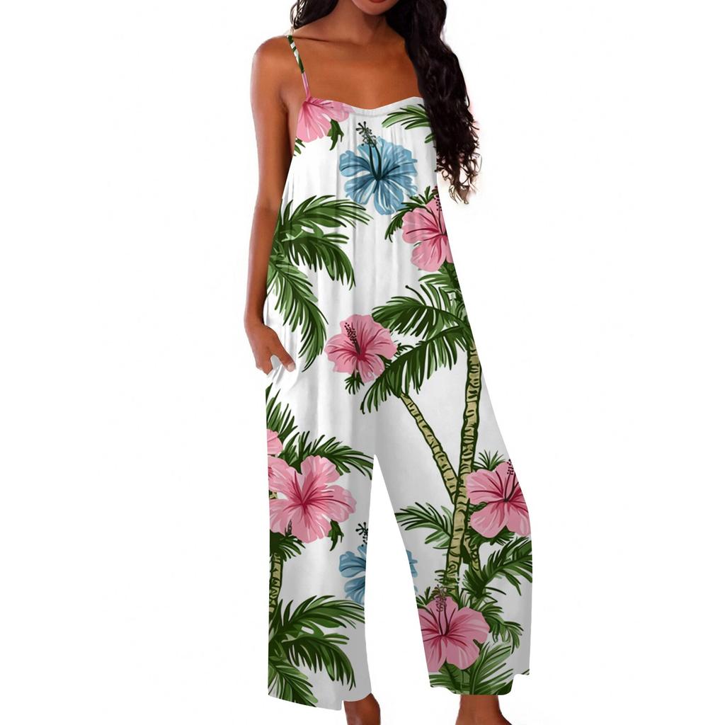 Damen Jumpsuit Bedruckter lässiger lockerer Jumpsuit