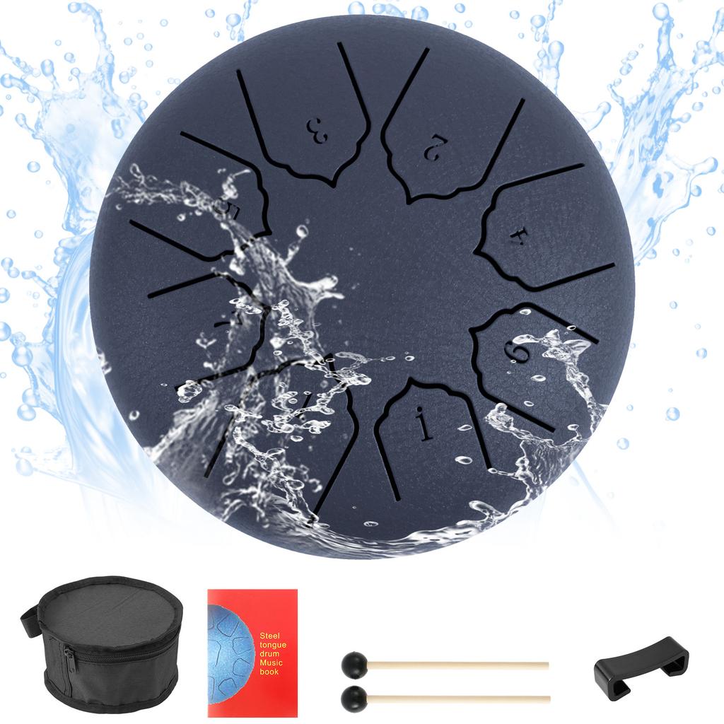 Rain Drum Tones Steel Tongue Drum Outdoors Rain Drum Instrument Mini Hand Drum Ethereal Drum Sticks Percussion Drum Accessories
