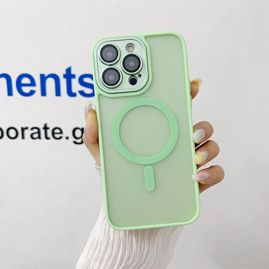 Luxury For Magsafe Wireless Charging Magnetic  Case For iPhone 15 14 Plus 11 12 13 Pro Max Clear Matte Bumper Shockproof Cover