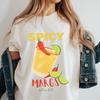 Scharfes Margs Shirt, Scharfes Margarita Shirt, Old Money Ästhetik, Tequila Scharfes Marg T-Shirt, Margarita Grafik-T-Shirt, Cocktail-Liebhaber Übergröße