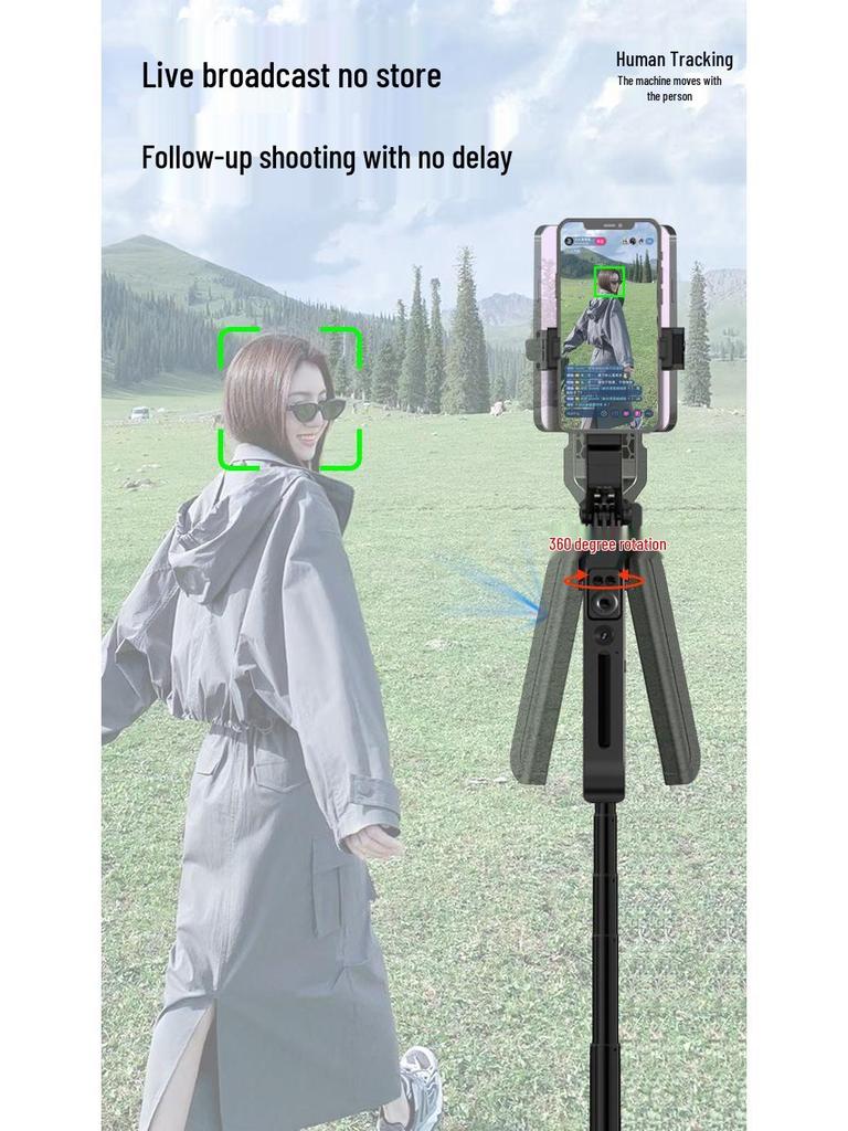 AI Smart Gimbal 360° Face Tracking Stabilizer & Selfie Stick